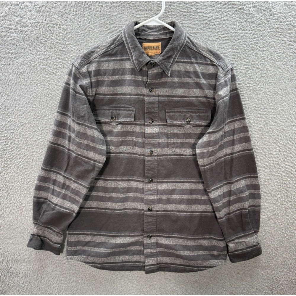 Red Head Ranch Shirt Adult Medium Multicolor Striped Flannel Workwear Chore Mens